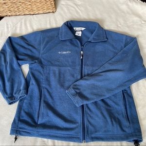 Columbia Fleece Full Zippered with Pockets Blue Jacket Size Large